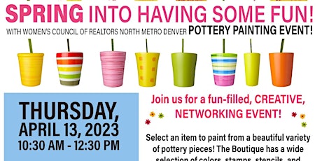 Women's Council North Metro Denver Pottery Painting NETWORKING Event!