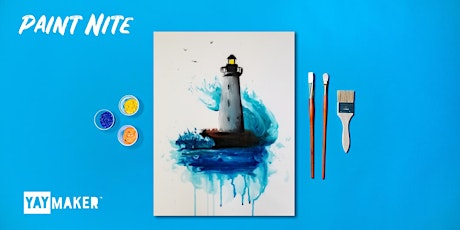 Virtual: Paint Nite: Lighthouse Splash
