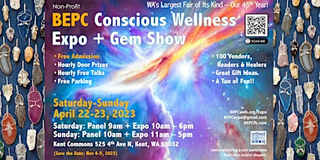 2-Day BEPC Gem Show + Conscious Wellness EXPO, 100 Booths, 20+ Talks, Free