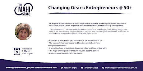 Changing Gears: Entrepreneurs @ 50+ Workshop primary image
