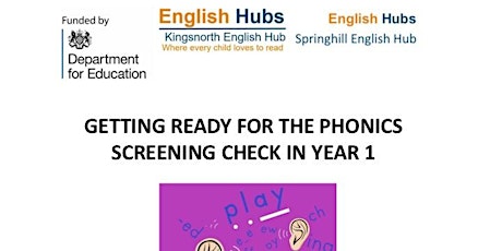 Getting Ready for the Phonics Screening Check in Year 1 primary image