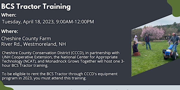 BCS Tractor Training