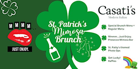 Casati's St. Patrick's Mimosa Brunch featuring Mmmm...Just Enjoy. Prosecco