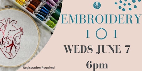 DIY Wednesday- Embroidery( Adult Program)
