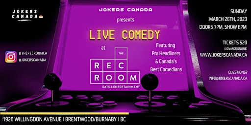 Live Comedy @ The Rec Room