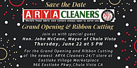 ARYA Cleaners 24/7 Grand Opening & Ribbon Cutting