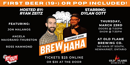Brew HAHA Comedy Night - Starring Headliner: Dylan Gott