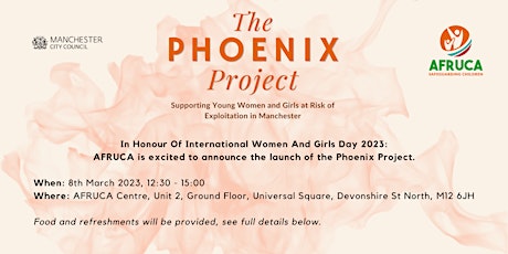 Launch of AFRUCA's Phoenix Project For Young Women and Girls In Manchester primary image