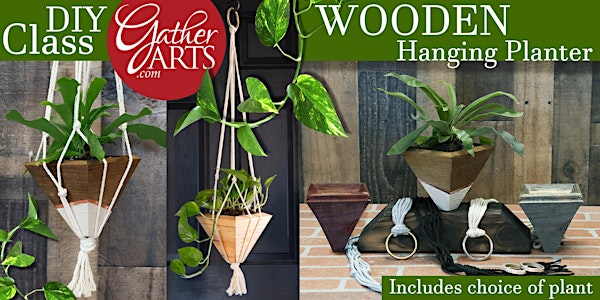 Sip & Paint - Wooden hanging pyramid + plant included