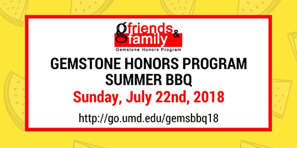 2018 Gemstone Honors Program Summer BBQ