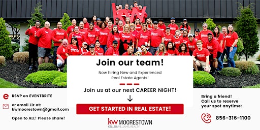 Image principale de KW Moorestown's April Career Night!