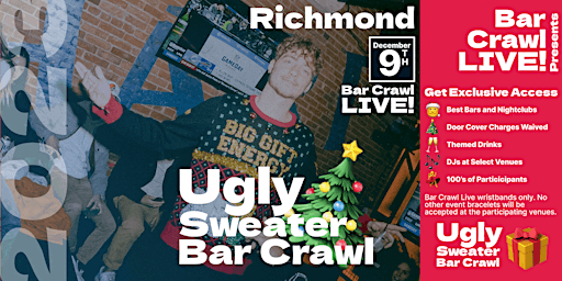 2023 Official Ugly Sweater Bar Crawl Richmond's Christmas Bar Event