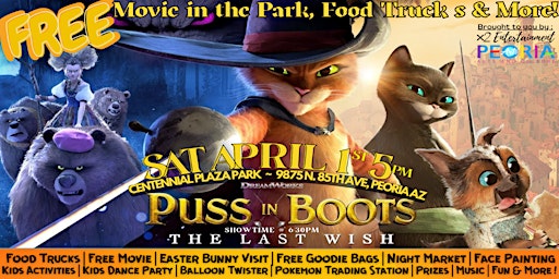 Peoria 1st Sat FREE Outdoor Movie, Easter Bunny Visit, Night Market & MORE!