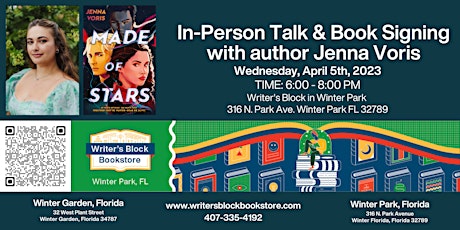 In-Person Book Signing Event with author Jenna Voris