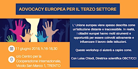 Immagine principale di Workshop: Advocacy europea per il terzo settore 