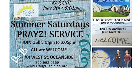 Daily Disciples Center-PRAYZ Service - Saturday June 9th primary image