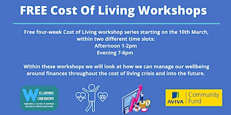 Cost Of Living Workshops - Afternoon 1-2pm