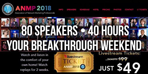 LIVESTREAM TICKETS for ANMP 2018 International Convention, Dallas, TX, USA:...