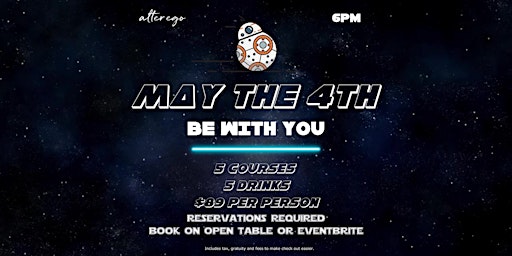 Chef's Dinner: Star Wars May the 4th Be With You 5 Courses