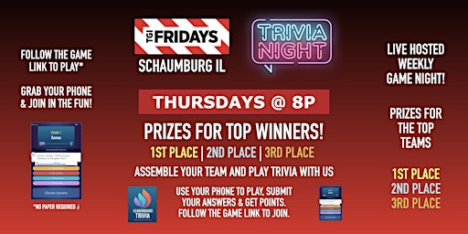 Trivia Game Night | TGI Fridays - Schaumburg IL - THUR 8p