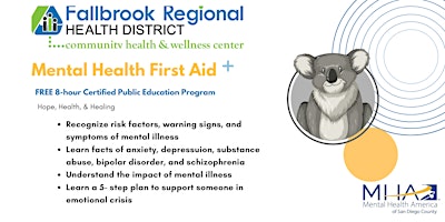 Primaire afbeelding van Youth Advocates Mental Health First Aid- 8 hour in-person training