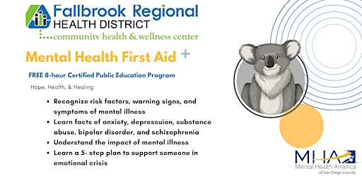Hauptbild für Older Adults Mental Health First Aid: 2-Day Training April 15 &16th 9a-1p
