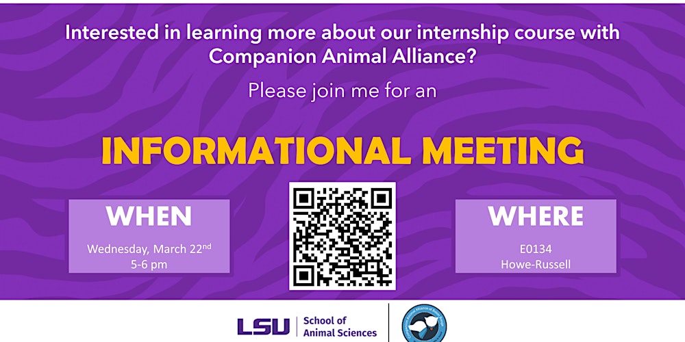 Companion Animal Alliance Internship Informational Meeting Tickets, Wed,  Mar 22, 2023 at 5:00 PM | Eventbrite