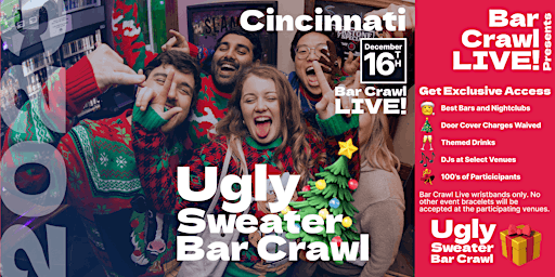 2023 Official Ugly Sweater Bar Crawl Cincinnati's Christmas Pub Crawl  primärbild