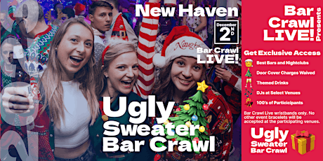 2023 Official Ugly Sweater Bar Crawl New Haven's Christmas Pub Crawl