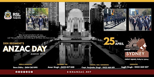Sikh Regiment's Anzac Day March 2023