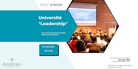 Université "LEADERSHIP" ISAGENIX the Art of Wellbeing (Fr)