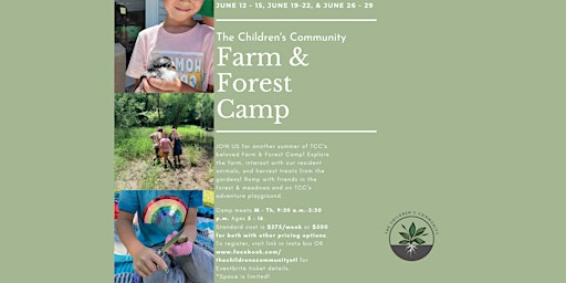 Imagen principal de TCC Farm & Forest Camp June 12-15, 2023