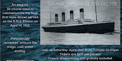 Titanic 1st Class Dinner