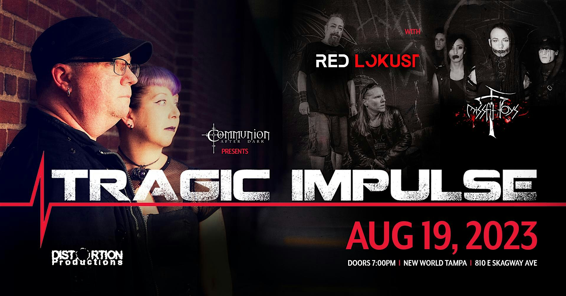 Tragic Impulse, Red Lokust, and Missfit Toys in Tampa at New World Music Hall