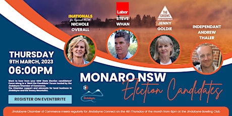 Primaire afbeelding van Monaro NSW State Election 'Meet the Candidates' Forum