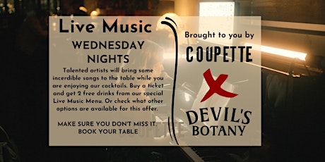 WEDNESDAY LIVE MUSIC VOUCHER WITH DEVIL'S BOTANY primary image