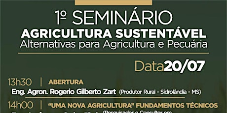 Imagem principal do evento 1° Seminario Agricultura Sustentável- Alternativas Para Agricultura e Pecuária