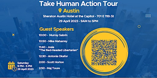 Take Human Action Tour 2023: Austin TX,  4/29 + FREE Campaign Training 4/30