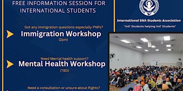 Free Immigration and Mental health info session for International Students