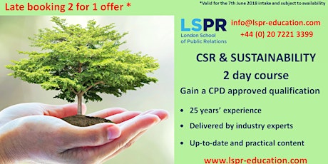 2for1 offer - 2 day - CSR & Sustainability course primary image