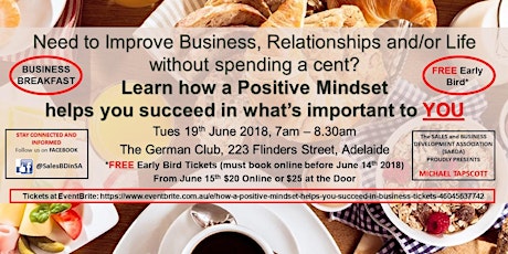 How a Positive Mindset helps you Succeed in Business/Life primary image