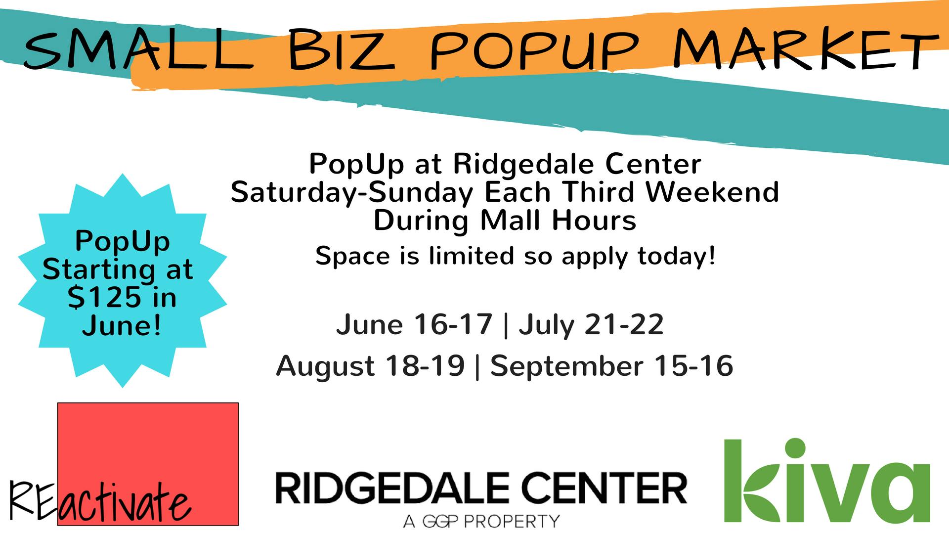 Vendor Opportunity! Small Biz PopUp Market @ Ridgedale Center