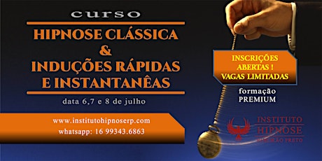 Imagem principal do evento HIPNOSE CLÁSSICA & INDUÇÕES RÁPIDAS E INSTANTÂNEAS