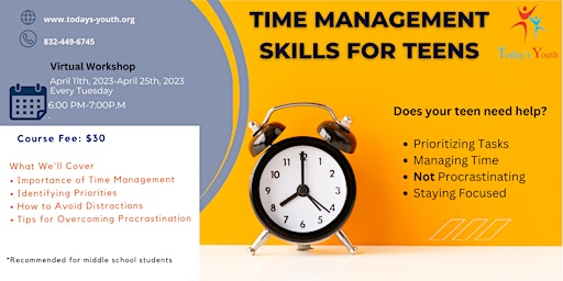 Time Management Skills  For Teens