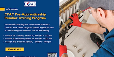 CPAC Pre-Apprenticeship Plumber Program Info Session #2 on March 25, 2023