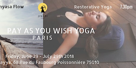 PAY AS YOU WISH RESTORATIVE YOGA 29/06 - 27/07 primary image