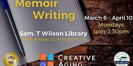 Imagem principal do evento Creative Aging Studio Courses: Memoir Writing