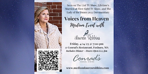 Foxboro, MA - Voices from Heaven Medium Event with Lauren Robbins @ Conrads