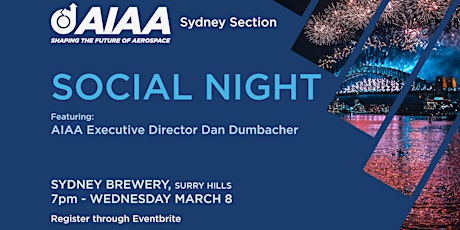 Primaire afbeelding van AIAA Sydney Section Social Night + Meet and Greet with Dan Dumbacher