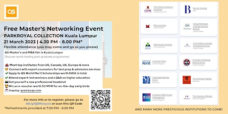QS Kuala Lumpur's In-Person Master's & MBA Fair (Education Exhibition)